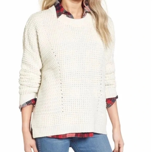Madewell Sweaters - Madewell White Stitchmix Pullover Sweater Wool blend Size Medium